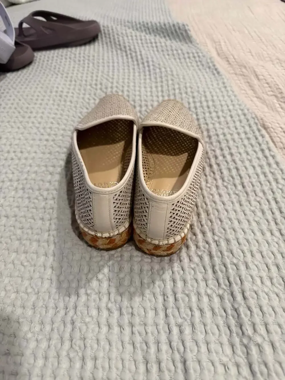 Vince Camuto Hamorra Woven Leather Espadrille Platform Flats